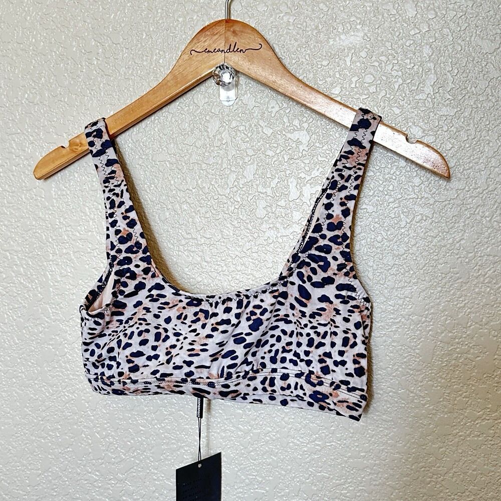 Dixperfect womens‎ leopard print bikini top size Medium NWT